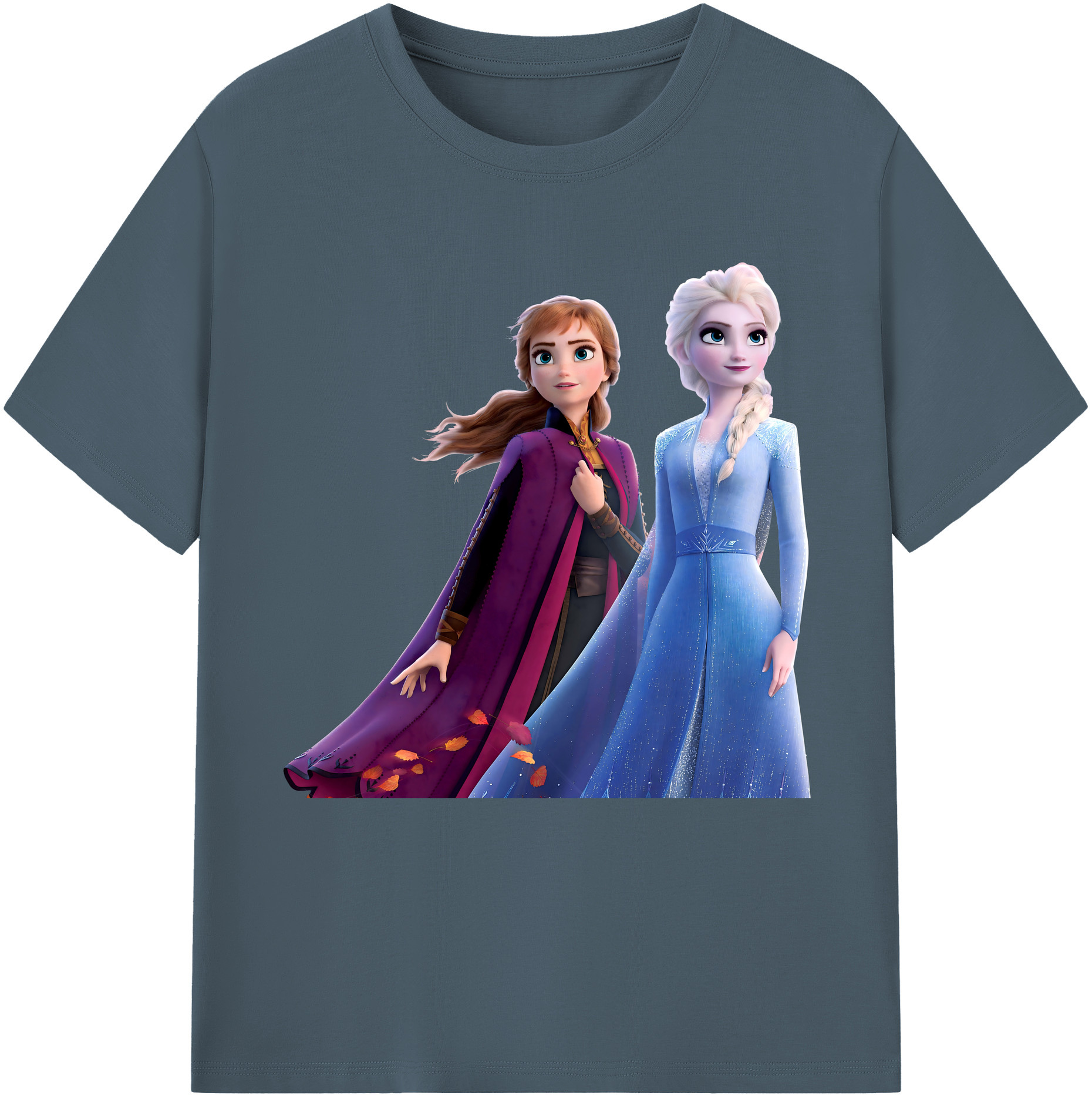 （画像用） アナと雪の女王 アンナ エルサ Frozen Anna Elsa 綿100％半袖Tシャツ（フロントプリント）